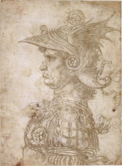 Byst av en krigare av Leonardo da Vinci