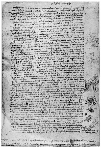 Beskrivning av den stora översvämningen, sent 1400-tal eller tidigt 1500-tal 1954 av Leonardo da Vinci