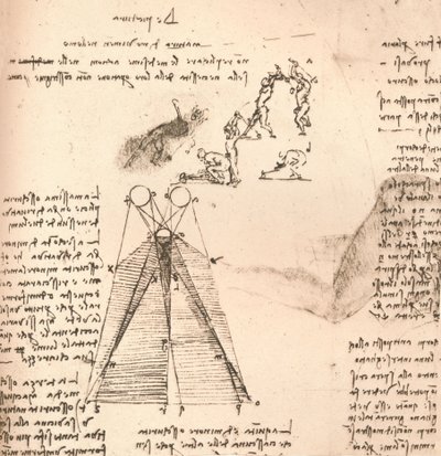 Diagram som illustrerar teorin om ljus och skugga och skisser av figurer, c1472-c1519 1883 av Leonardo da Vinci