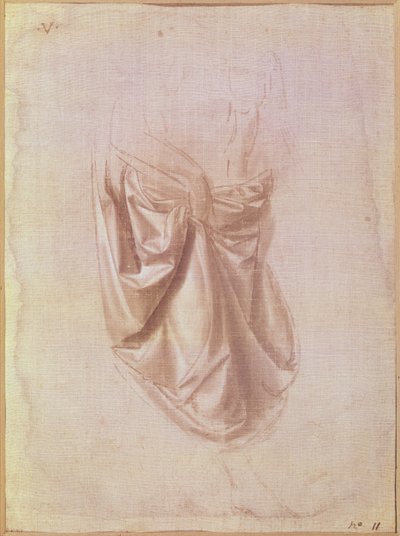 Draperiestudie (gouache på duk) av Leonardo da Vinci