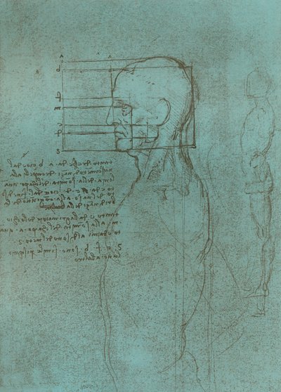 Ritning som illustrerar teorin om proportionerna av den mänskliga figuren, c1472-c1519 1883. av Leonardo da Vinci