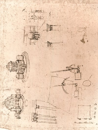 Ritning av kyrklig arkitektur, c1472-c1519 1883 av Leonardo da Vinci