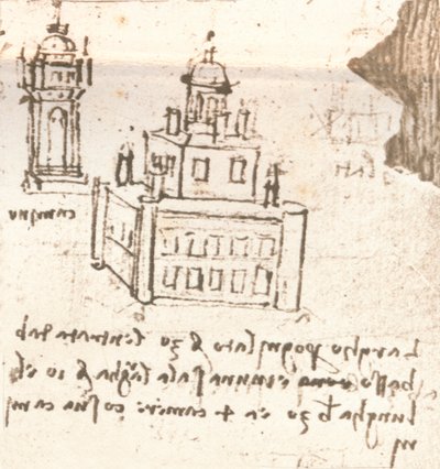 Ritning av projekt för slott och villor, c1472-c1519 1883 av Leonardo da Vinci