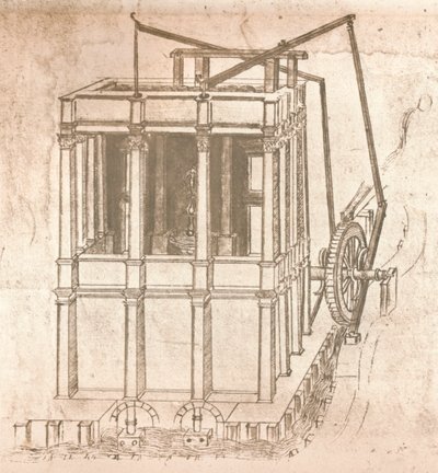 Ritning av projekt för slott och villor, c1472-c1519 1883 av Leonardo da Vinci