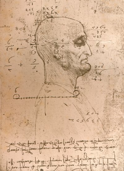 Teckning av huvudet på en brottsling, c1472-c1519 1883 av Leonardo da Vinci