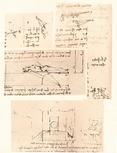 Fyra teckningar som illustrerar målarpraktiken, c1472-c1519 1883 av Leonardo da Vinci