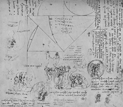 Geometriska figurer och mönster för allegoriska representationer, c1480 1945 av Leonardo da Vinci