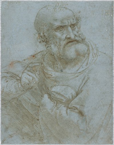 Halvlånga figur av en apostel, 1493-1495 av Leonardo da Vinci