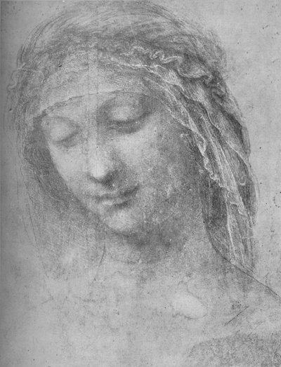 Chef för en kvinna tre fjärdedelar till vänster, c1480 1945 av Leonardo da Vinci