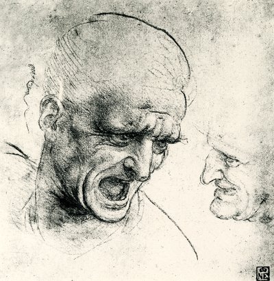 Huvudstudier av Leonardo da Vinci