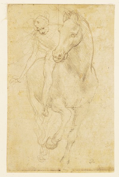 Häst och ryttare, ca 1480 (silverpenna på preparerat papper) av Leonardo da Vinci