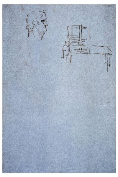 Manlig profilporträtt av Leonardo da Vinci