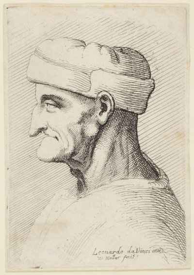 Den gamle mannen med keps av Leonardo da Vinci