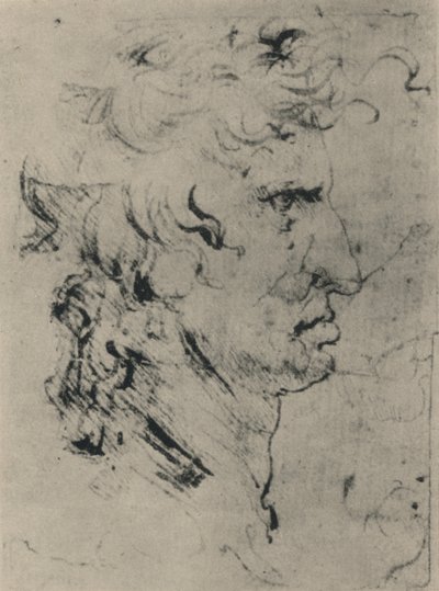 Profil av en man till höger, c1480 1945 av Leonardo da Vinci