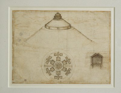 Projekt för en central plangrav;upphöjning ... av Leonardo da Vinci
