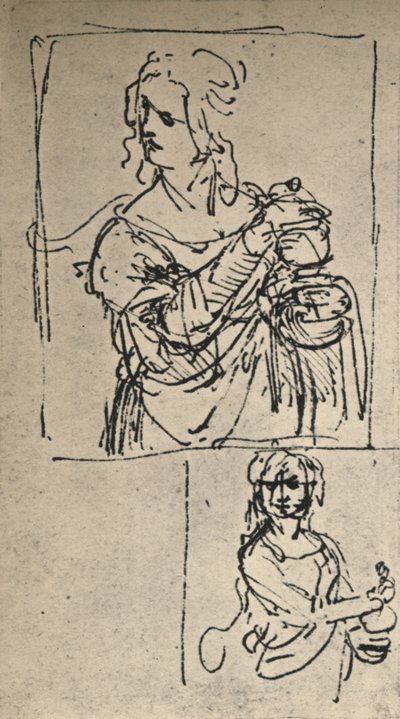 Studier för en St. Maria Magdalena, c1480-1482 1945 av Leonardo da Vinci