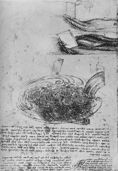 Studier av vattenformationer, c1480 1945 av Leonardo da Vinci