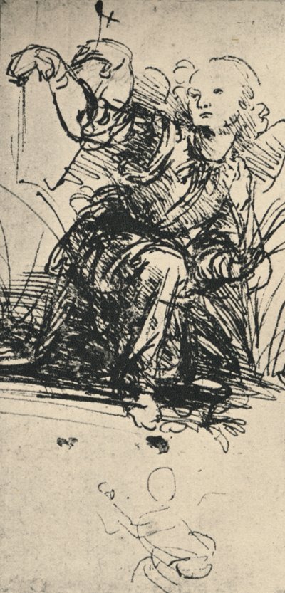 Studier av en knästående ängel, c1467-1519 1945 av Leonardo da Vinci