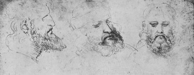 Studier av chefen för Cesare Borgia från Three Points of View, c1480 1945 av Leonardo da Vinci
