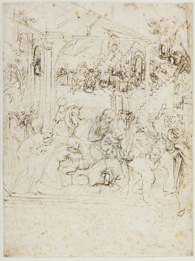 Study for the Adoration of the Magi, ca 1481. av Leonardo da Vinci