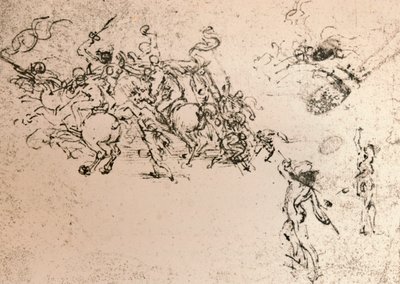 Studie för tecknad serie av slaget vid Anghiari, c1472-c1505 1883 av Leonardo da Vinci