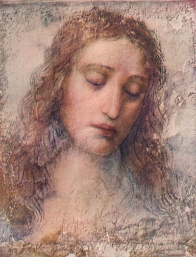 Studie för Kristi huvud för den sista måltiden, c1495, 1911 av Leonardo da Vinci