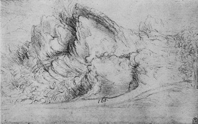 Studie av klippformationer, c1480 1945 av Leonardo da Vinci