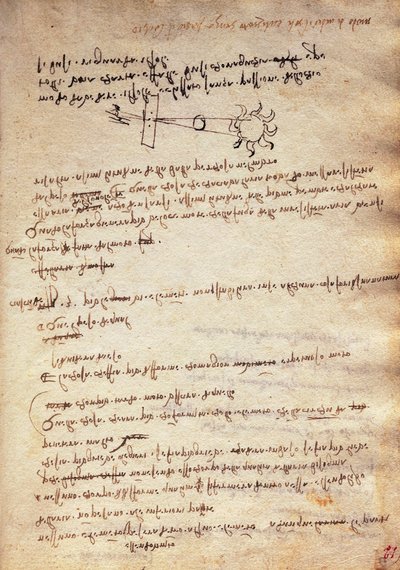 Studie av tekniken för att observera solförmörkelse, Codex Trivulzianus av Leonardo da Vinci