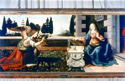 Bebådelsen, 1472-1475 av Leonardo da Vinci