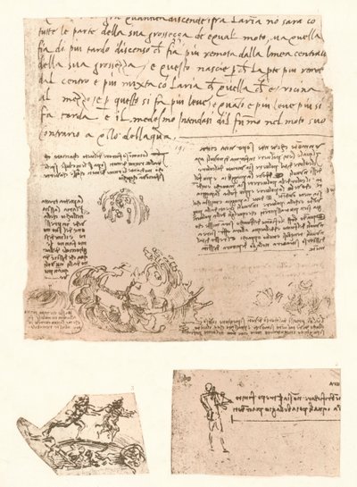 Tre ritningar, c1472-c1519 1883 av Leonardo da Vinci