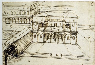 Stadsplanering: arkitektonisk plan (16) av Leonardo da Vinci (Leonardo da Vinci) av Leonardo da Vinci