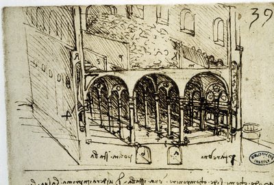 Stadsplanering: arkitektonisk plan (39) av Leonardo da Vinci (Leonardo da Vinci) - Institut de Frances bibliotek av Leonardo da Vinci