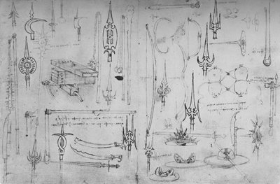 Various Arms of Offense and Defence, c1480 1945 av Leonardo da Vinci