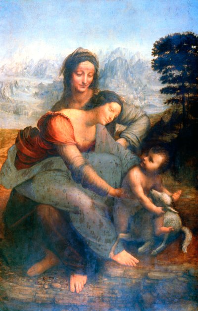Jungfru och barn med St Anne, 1502-1516 av Leonardo da Vinci