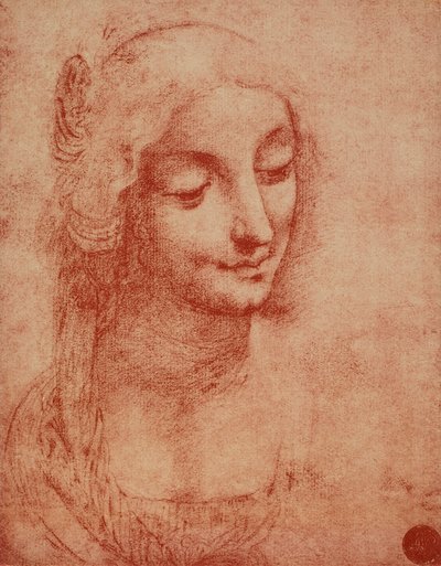Kvinnans ansikte, teckning av Leonardo da Vinci. Accademia Galleries, Venedig av Leonardo da Vinci