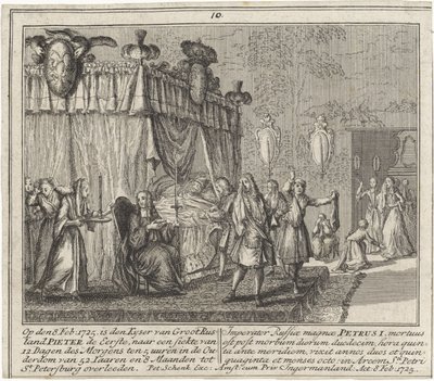 Peter den stores död den 8 februari 1725 av Leonardus Schenk