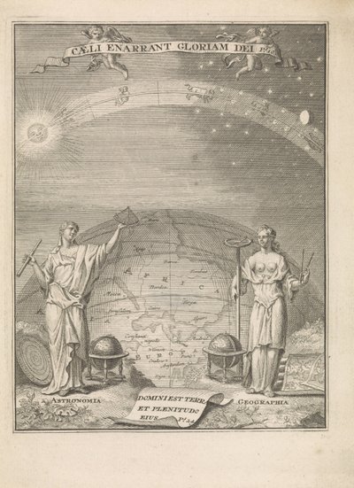 Astronomi och geografi med mätinstrument Caeli anarrant Gloriam dei Ps.10 (titel på objekt) Titelsida för: 