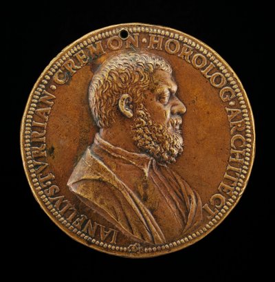 Giannello della Torre av Cremona, 1500-1585, ingenjör i Karl V:s tjänst på framsidan. av Leone Leoni