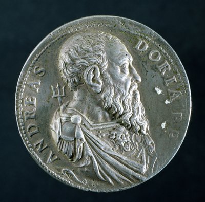 Porträttmedaljong av Andrea Doria (1466-1560) (framsidan), ca 1541 (silver) (se 122338 för baksidan) av Leone Leoni