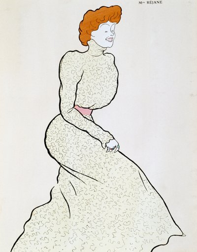 Skådespelerskan Gabrielle Rejane (1856-1920), teckning av Leonetto Cappiello (1875-1942) av Leonetto Cappiello