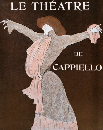 Skådespelerskan Sarah Bernhardt (1844-1923), illustration av Leonetto Cappiello (1875-1942), från den franska tidskriften Le Theatre, april 1903 av Leonetto Cappiello