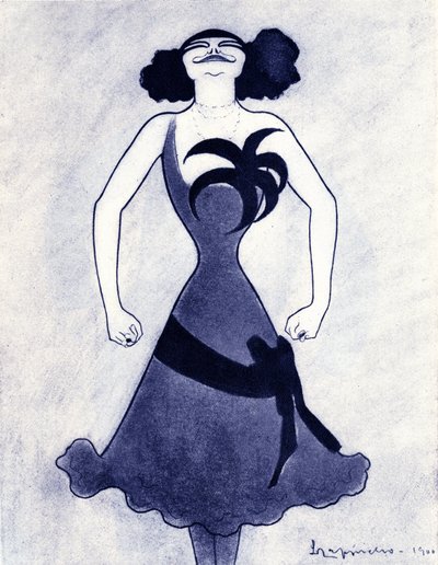 Karikatyr av den polska komikern och sångerskan (Emilie Marie Bouchaud) (1874-1939) Teckning av Leonetto Cappiello (1875-1942) 1900 av Leonetto Cappiello