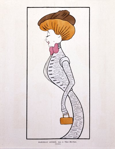 Marcelle Lender, i "Le Vieux Marcheur", tecknad serie av Leonetto Cappiello
