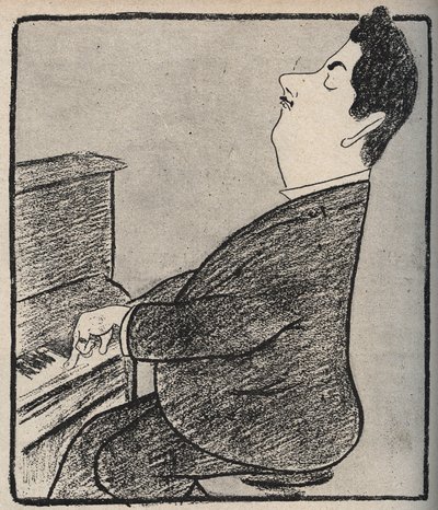 Porträtt av Giacomo Puccini (1858-1924), italiensk kompositör. Tecknad av Leonetto Cappiello - 1898 av Leonetto Cappiello