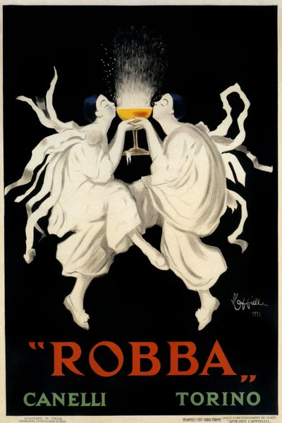 Affischreklam för Spumante Robba Canelli, Turin, Italien, 1921 av Leonetto Cappiello