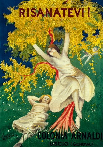 Annonsaffisch för Colonia Arnaldi i Uscio (Genua) av Leonetto Cappiello