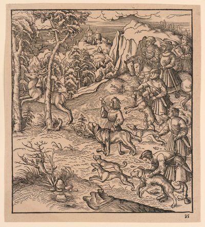 A Stag Hunt, från "Der Weisskunig" av Leonhard Beck