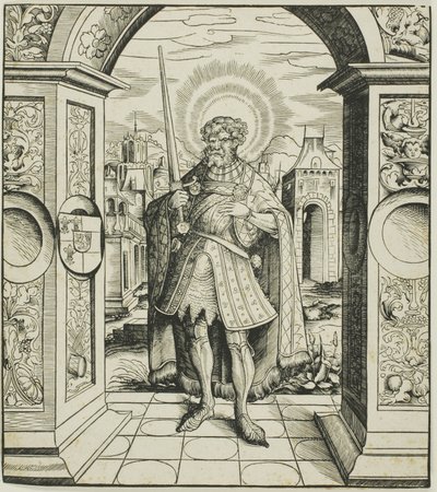 Saint Rolandus, från Saints Connected with House of Habsburg av Leonhard Beck