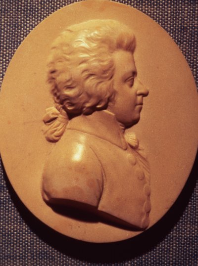 Porträttmedaljong av Wolfgang Amadeus Mozart (1756-91) av Leonhard Posch