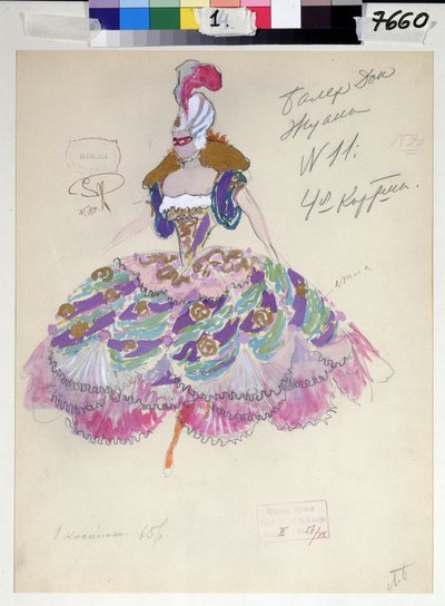 Kostymdesign för "Don Giovanni" av Wolfgang Amadeus Mozart, 1914 av Leonid Mihhaylovich Brailovsky